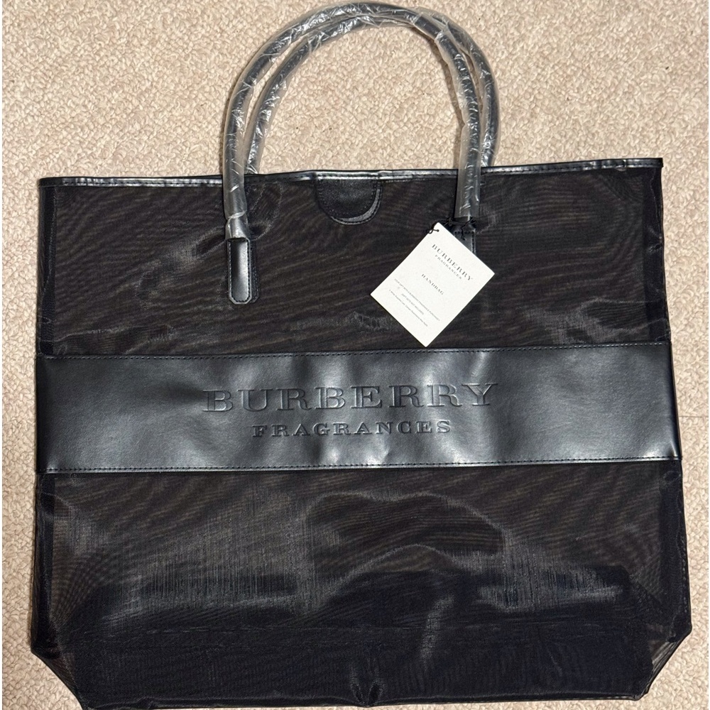 Burberry Fragrances Black Mesh Tote Bag weekender NWT
